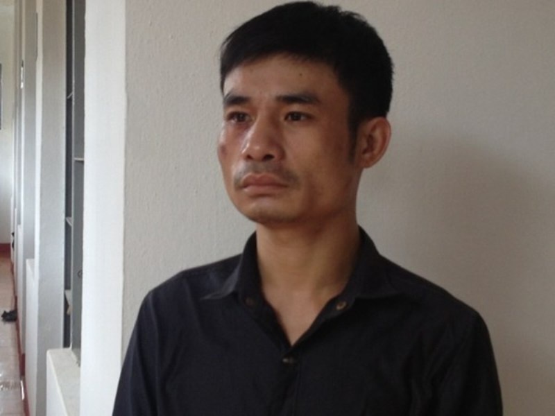 Phạm Xuân Thanh tại cơ quan điều tra. Ảnh công an Hà Tĩnh