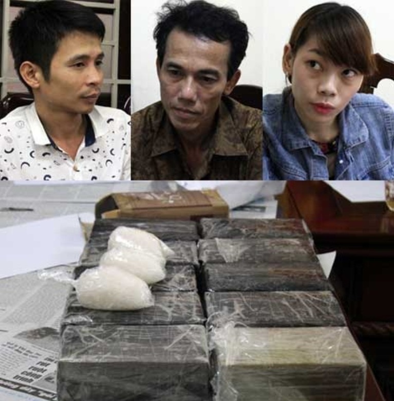 3 người bị bắt cùng tang vật vụ án.