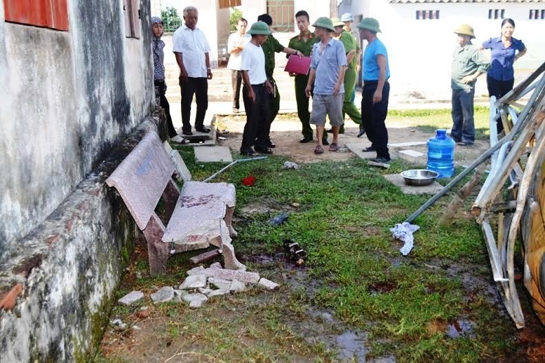 Hiện trường nơi xảy ra vụ việc khiến hai học sinh chết thương tâm.