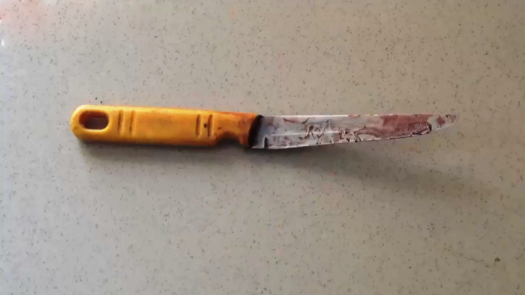 Con dao Thương dùng đâm vào cổ anh rể.