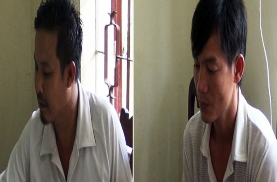 Chương và Ngọc tại cơ quan công an.