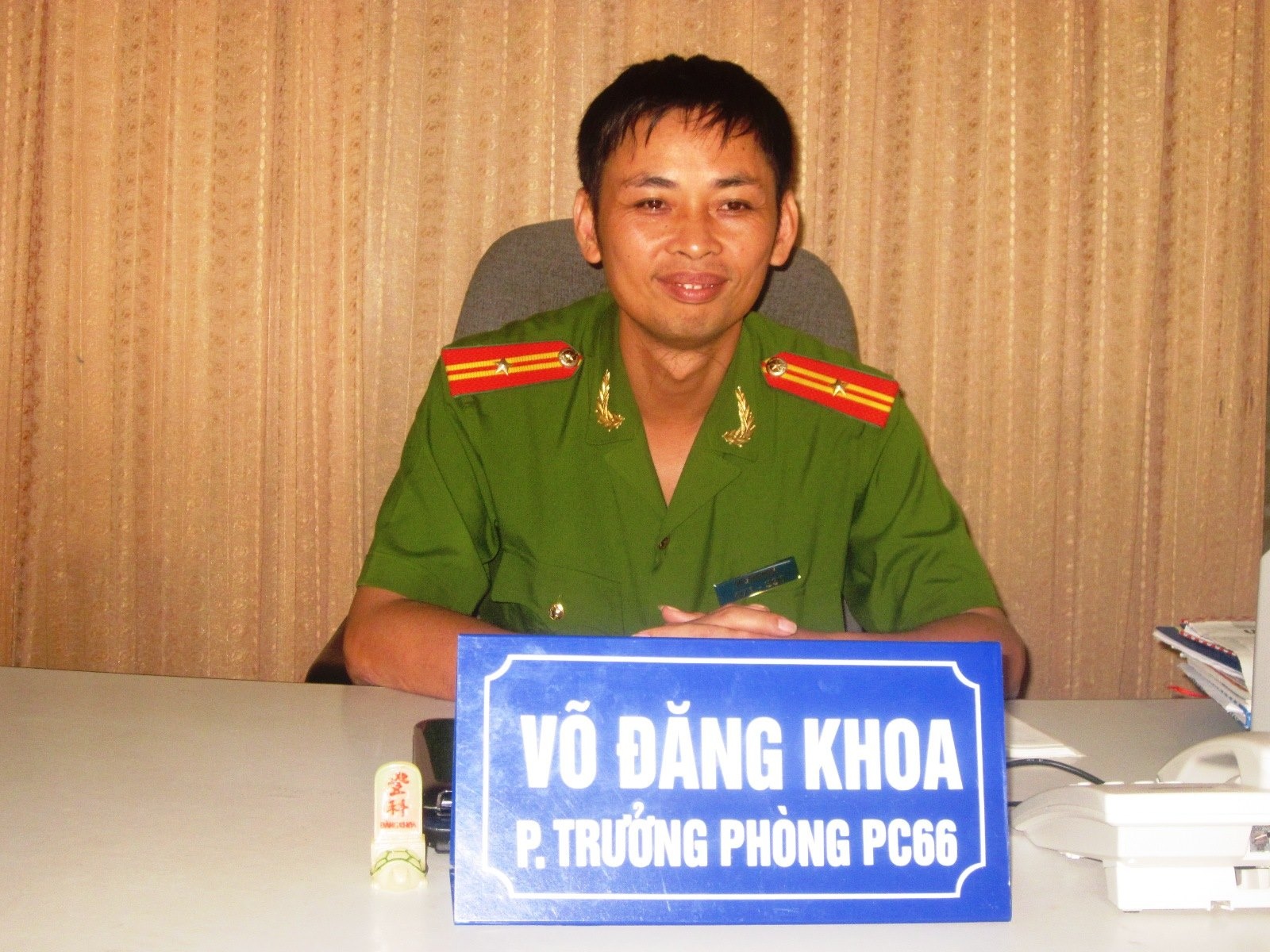 Thiếu tá Võ Đăng Khoa. Ảnh: Nam An Thành.