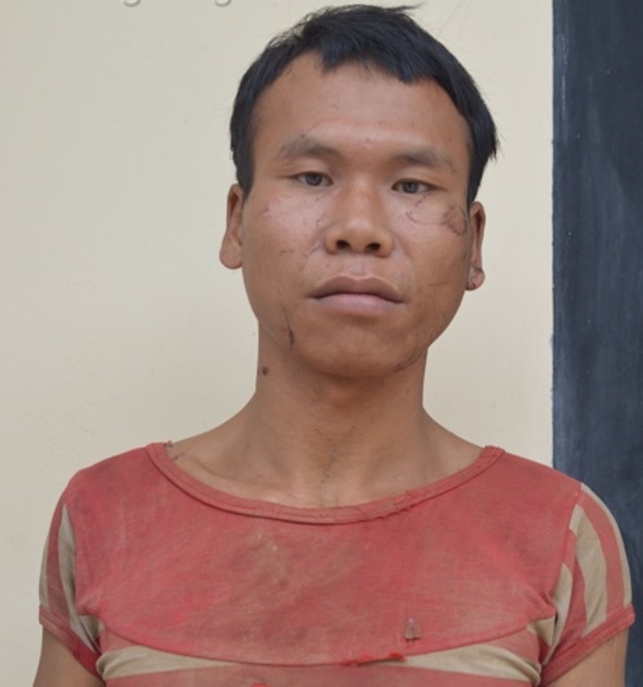 Yêu râu xanh Vi Văn Ba tại cơ quan điều tra.