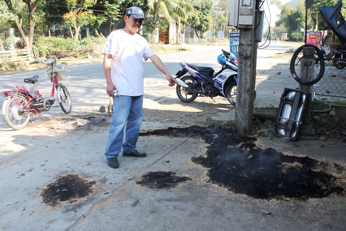 Hiện trường nơi chị Vân bị Tuấn đâm chết.