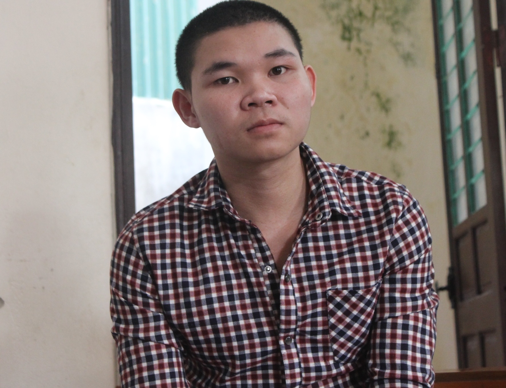 Bị cáo Phạm Đức Tịnh tại phiên tòa sáng nay.