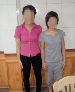 Hai cháu bé được lực lượng công an giải cứu khỏi động mại dâm.