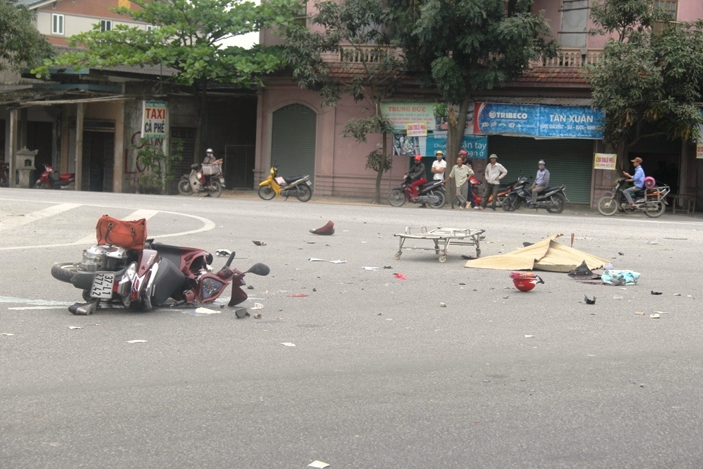 Hiện trường vụ tai nạn khiến hai người phụ nữ tử vong. Ảnh: CTV.