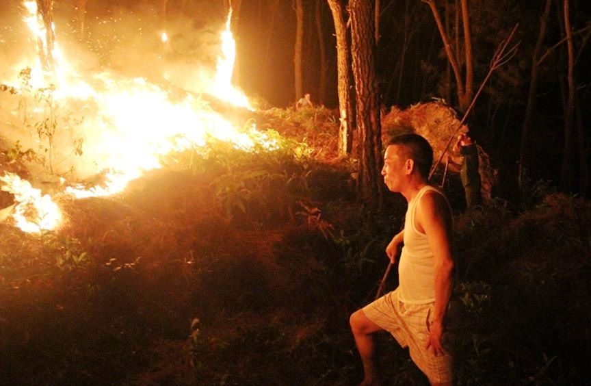 Nhận tin báo, chính quyền địa phương đã báo cáo lên cấp trên xin điều động người về hỗ trợ. Cùng với đó, hàng trăm người dân, dân quân tự vệ, cán bộ địa phương đươc huy động tối đa tham gia cứu rừng.  