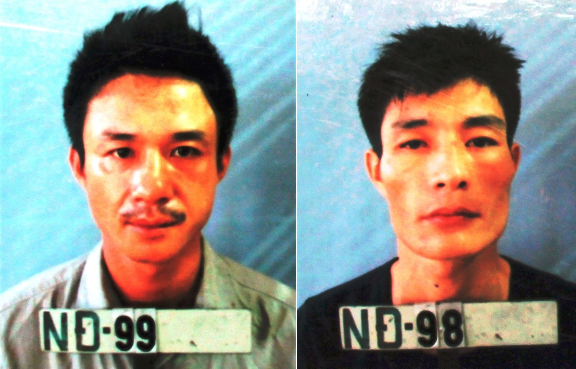 Nguyên và Trực tại cơ quan công an. Ảnh: N.A.