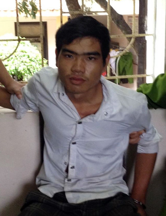 Vi Văn Hai tại cơ quan công an. Ảnh: Phạm Hòa.