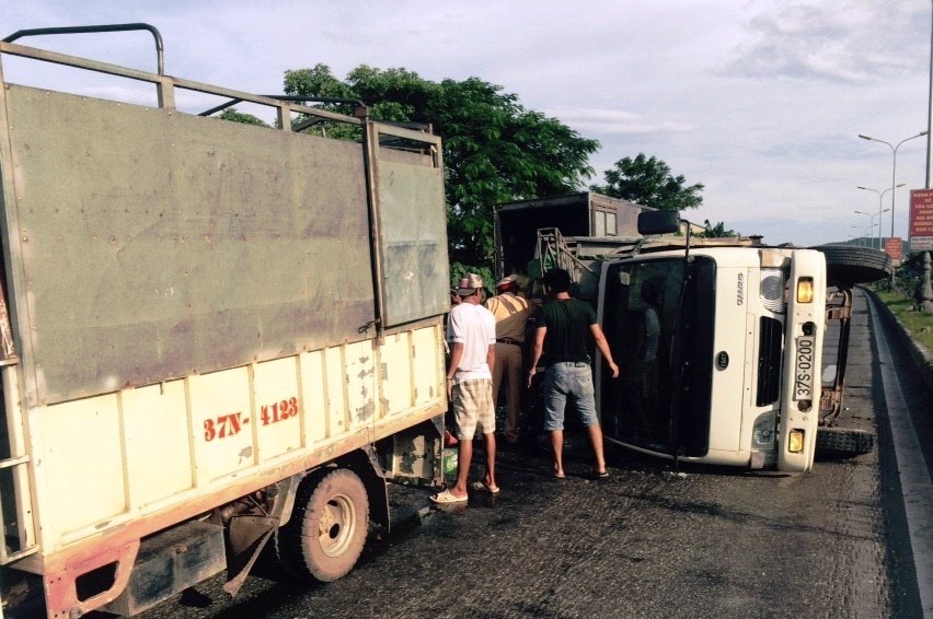 Hiện trường vụ tai nạn, Ảnh: Đ.C.