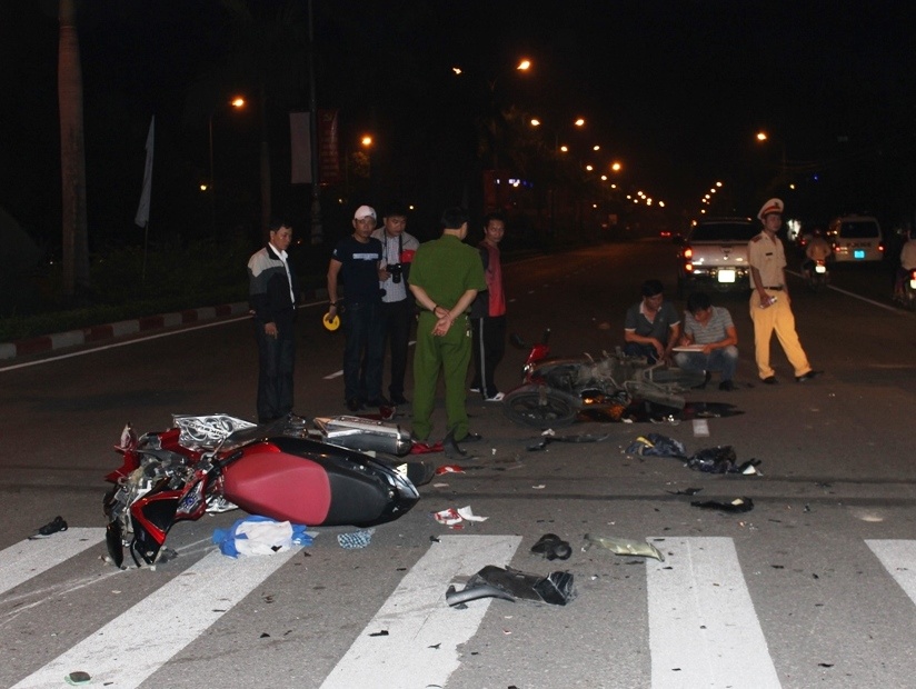 Hiện trường vụ tai nạn. Ảnh: Phạm Hòa.