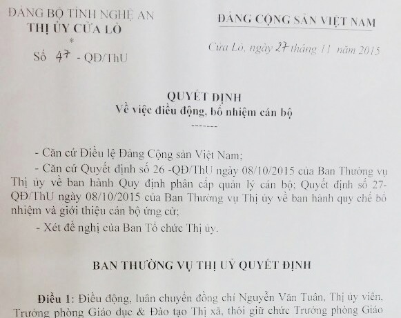So GD&DT Nghe An noi ve can bo tu choi quy hoach len cao hinh anh