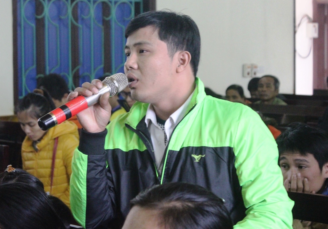 Các nạn nhân tại phiên tòa. Ảnh: Phạm Hòa.