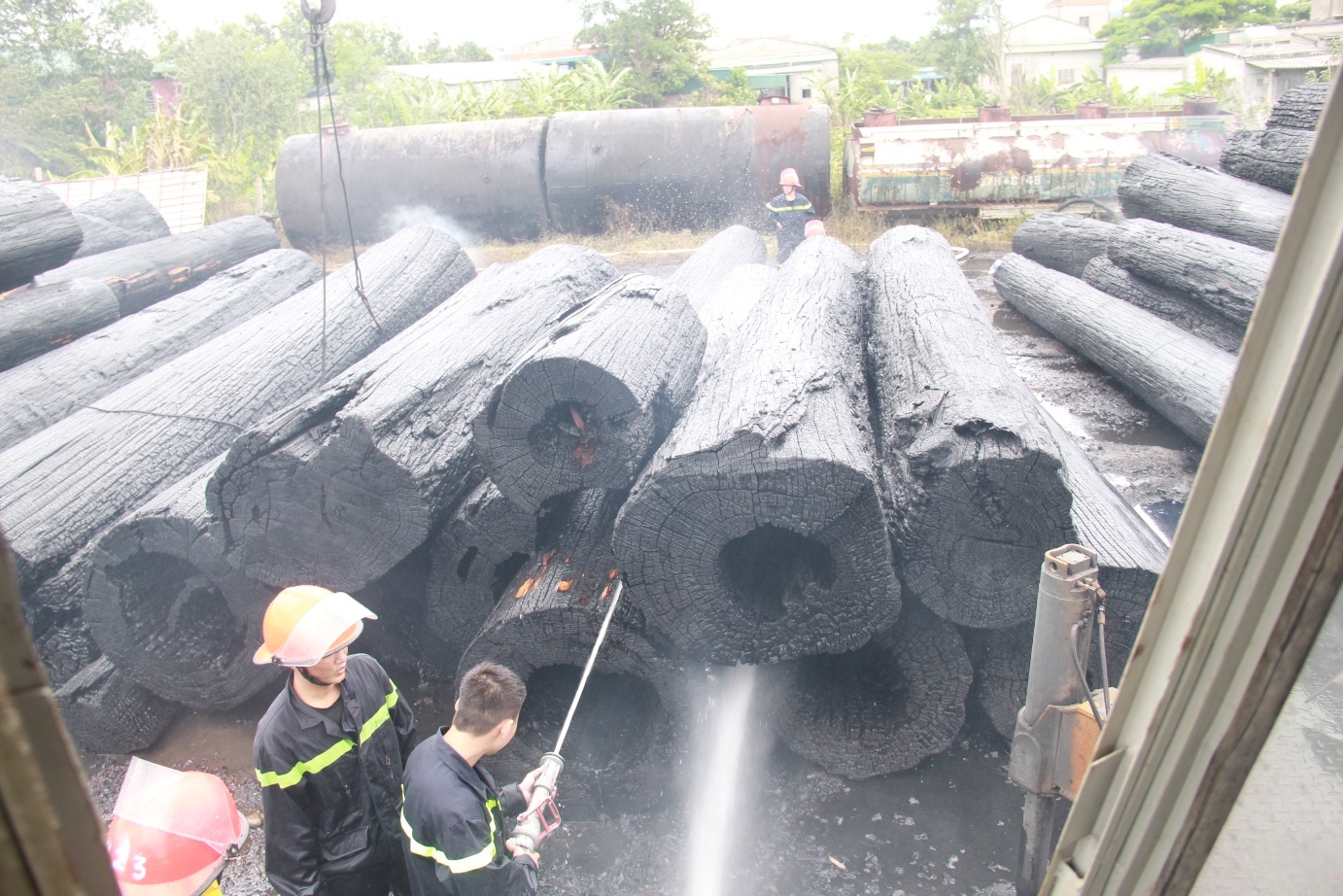 Gan 100 nguoi dap chay bai go sa mu quy hiem hinh anh