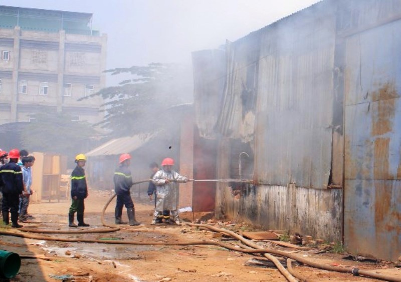 Nha xuong nghien bot go rong hon 1.000m2 bi chay rui hinh anh