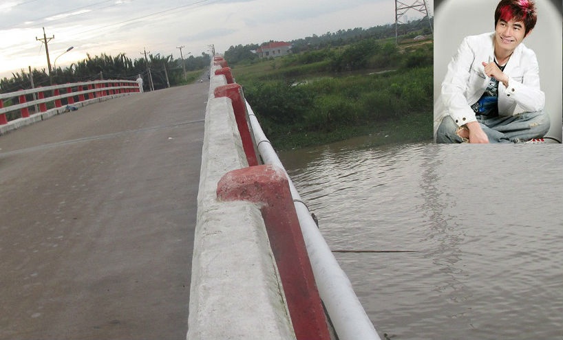 Dưới chân cầu Cháy nơi tìm thấy thi thể của nam ca sĩ Hồ Duy Minh. 