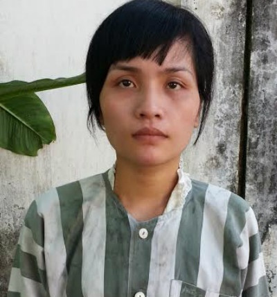 Nghi can Hằng tại cơ quan công an.