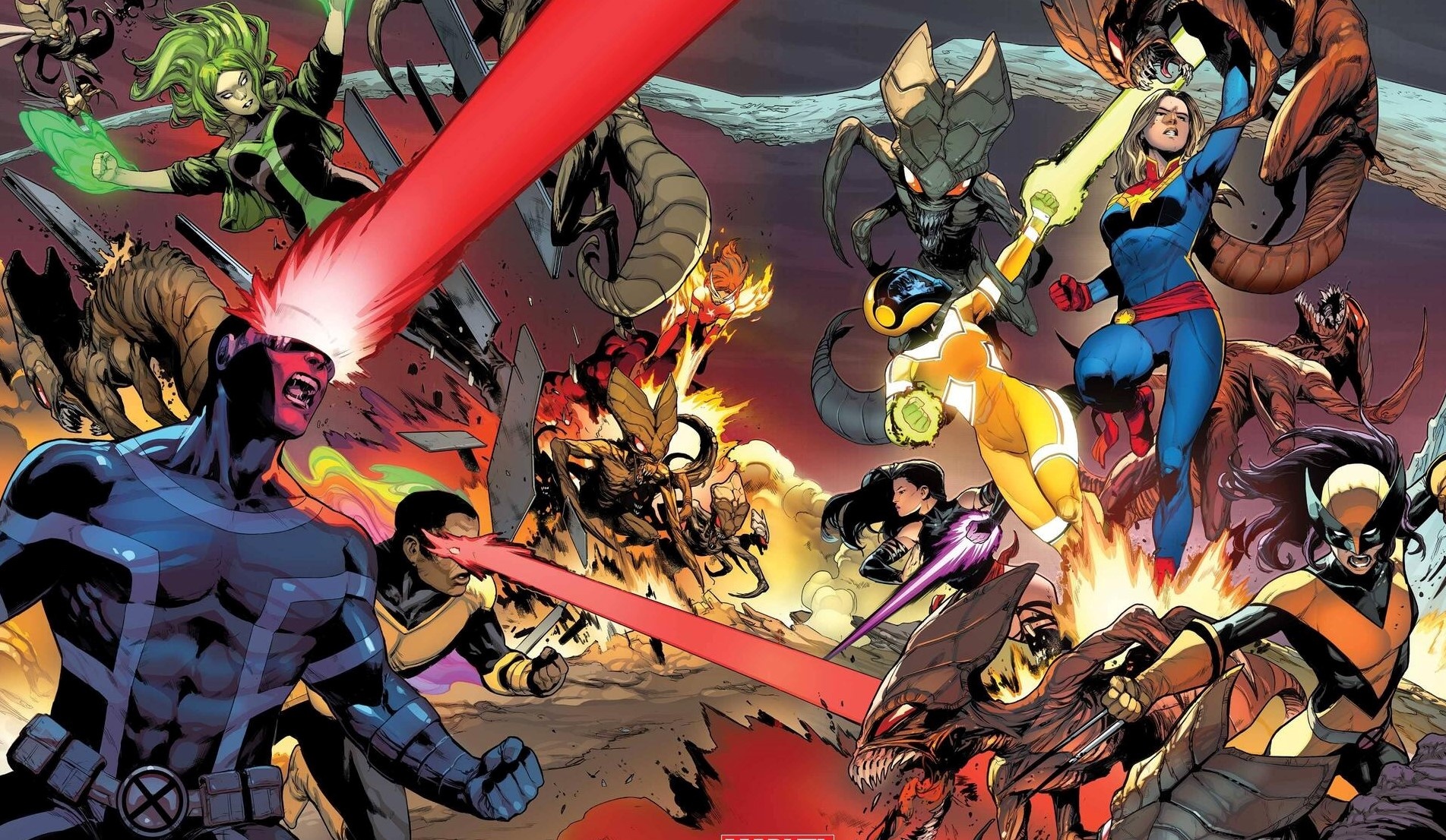 Captain Marvel cung X-Men chien dau voi chung toc dang so nhat Marvel hinh anh