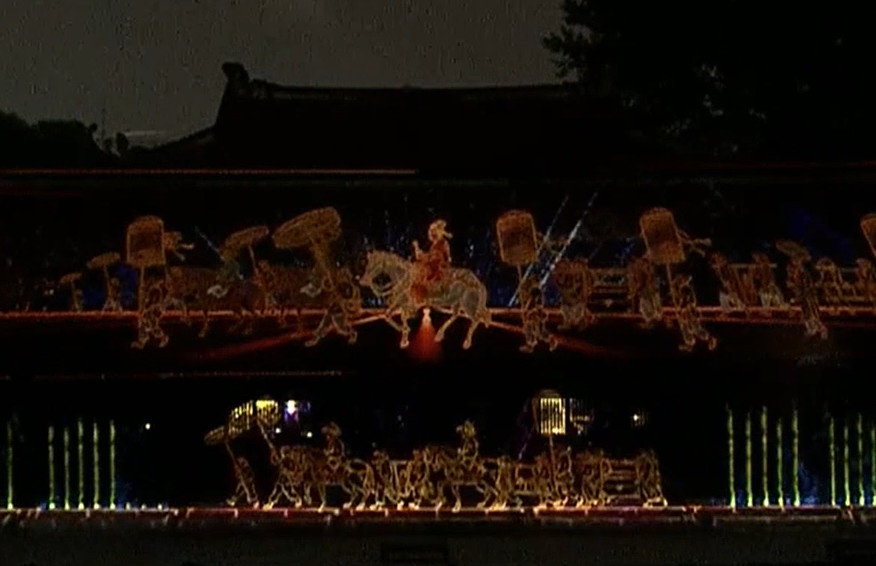 Trinh dien anh sang 3D Mapping tai Khai mac Ngay sach va Van hoa doc hinh anh