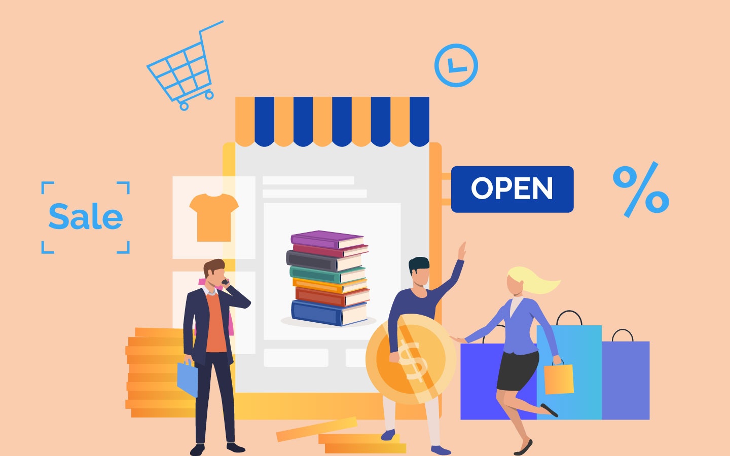 Phi san thuong mai cao, gian hang sach nho le lao dao hinh anh