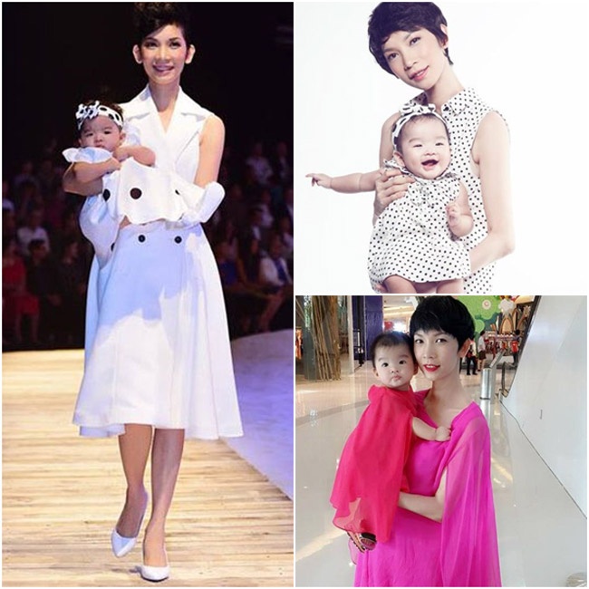 Mặc dù mới 8 tháng tuổi nhưng bé Thỏ nhà siêu mẫu Xuân Lan đã là người mẫu nhí đại diện cho một thương hiệu trẻ em. Cô bé cũng được mẹ rất chăm chút cho việc ăn mặc.