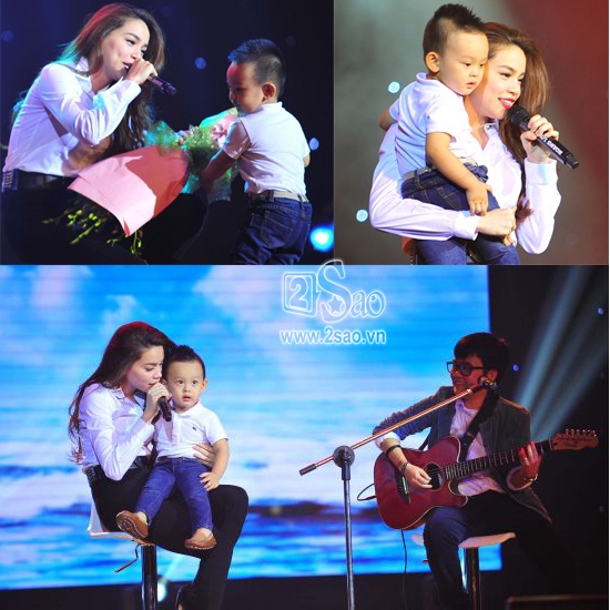 Trong một lần biểu diễn mới đây Hồ Ngọc Hà được được fan nhí lên tặng hoa. Tuy nhiên  cậu bé này lại không chịu về chỗ ngồi và được Hà Hồ bế ngay cả khi hát. Nữ ca sĩ chia sẻ rằng con trai cô Subeo cũng chưa bao giờ dạn dĩ đến như vậy. 