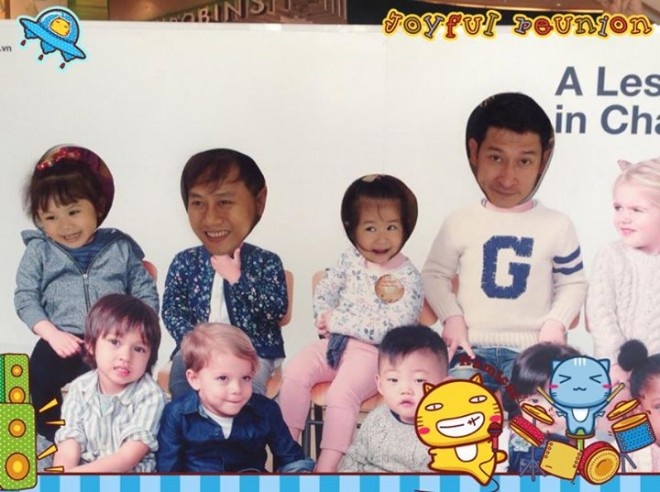 Khi Mạc Anh thư chia sẻ bức ảnh này lên facebook, không ít fan hâm mộ bật cười vì không có 2 em bé nào có mặt đen, to bự như Huy Khánh và người bạn của mình.