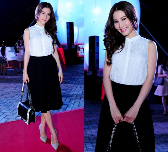 Với diện mạo xinh xắn, chỉ cần diện những trang phục kín đáo,  tinh tế Diễm My vẫn lôi cuốn mọi ánh nhìn mỗi khi xuất hiện.