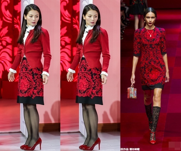Trong chiếc váy họa tiết hoa nổi bật của Dolce & Gabbana, Lưu Đào xinh đẹp và cuốn hút ngỡ ngàng. Dù đã ở tuổi 36 và không sở hữu hình thể nóng bỏng, nhưng Lưu Đào vẫn quyến rũ chẳng kém nàng mẫu.