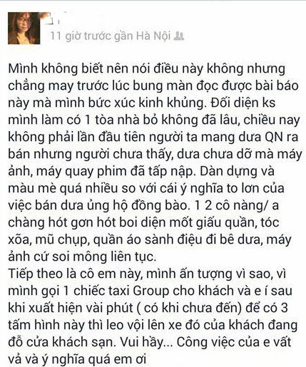 Những lời tố của một cư dân mạng gây xôn xao dư luận.