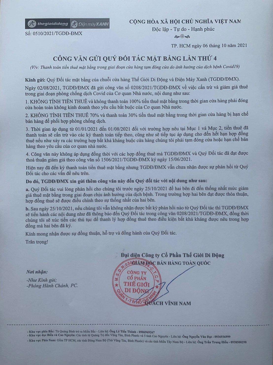 Thue mat bang,  The Gioi Di Dong,  cat hop dong thue anh 1