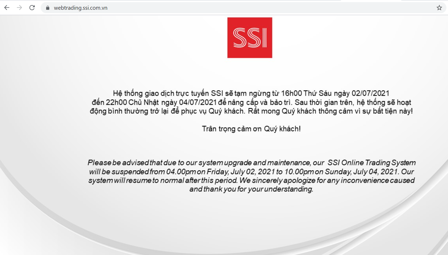 Bao tri he thong HoSE,  CTCK bao tri he thong,  Van hanh he thong giao dich moi anh 1