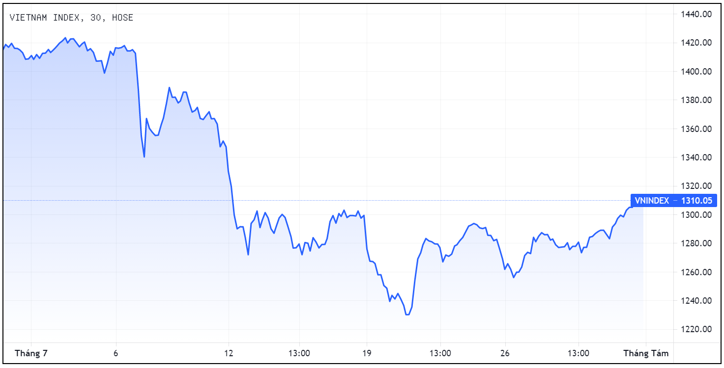 Chung khoan thang 7,  Von hoa san HoSE,  Co phieu tang manh nhat anh 1