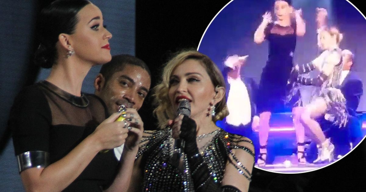 Katy Perry sung suong khi duoc song ca cung Madonna hinh anh
