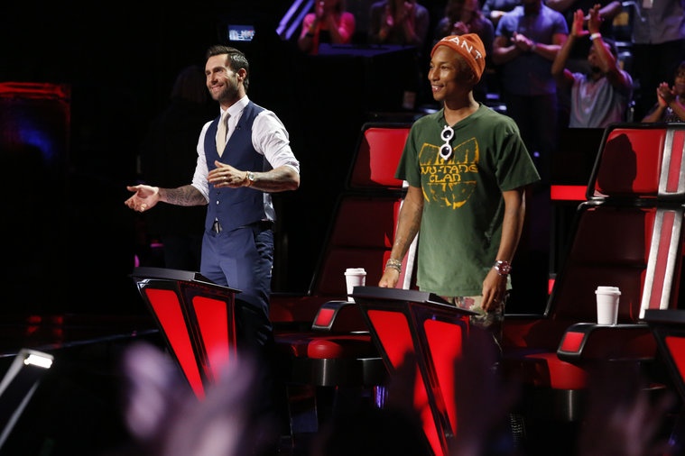Doi Pharrell va Adam sat nut vong Play-off The Voice My hinh anh