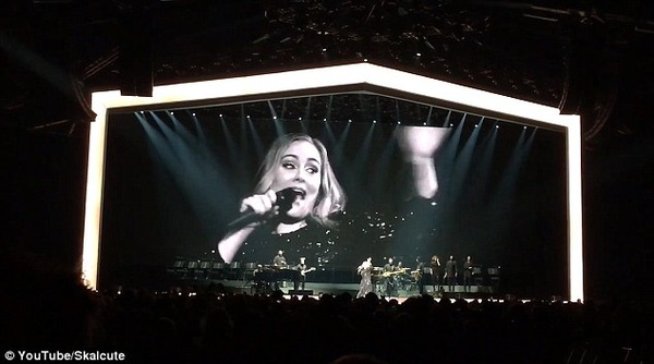Adele quen loi va chui the tren san khau hinh anh