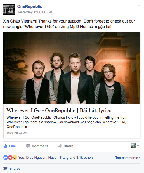 One Republic đến Việt Nam  ảnh 1 One Republic den Viet Nam anh 1