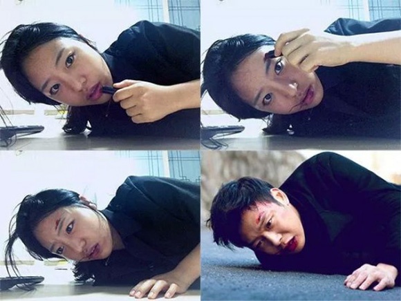 Trông cô gái này chẳng khác Pack Yoochun - thành viên JYJ là mấy, nhất là biểu cảm đau đớn trên khuôn mặt.