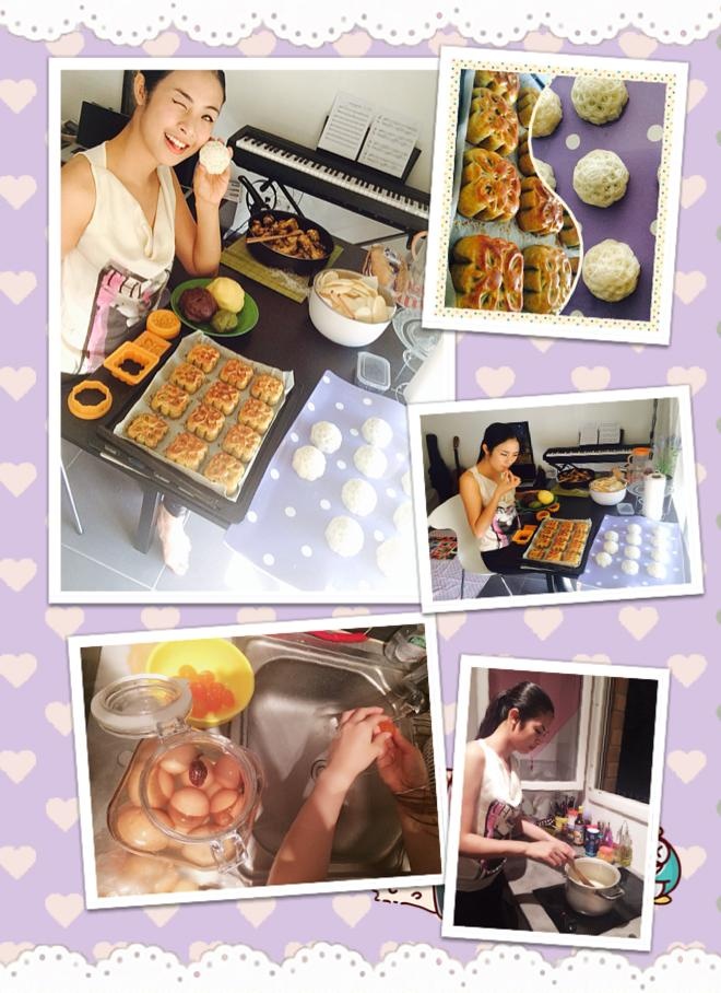 Hoa hậu Ngọc Hân: Chia sẻ hình ảnh đang làm bánh trên trang cá nhân, Lần đầu đón trung thu xa nhà, cũng lần đầu biết tự làm bánh trung thu....thật thú vị!