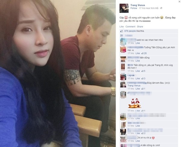 Trang Venus - cô gái bị nghi hẹn hò với Tiến Dũng.