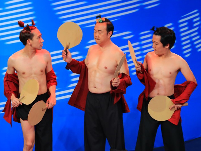 Tran Thanh, Truong Giang khoe bung 6 mui tren truyen hinh hinh anh