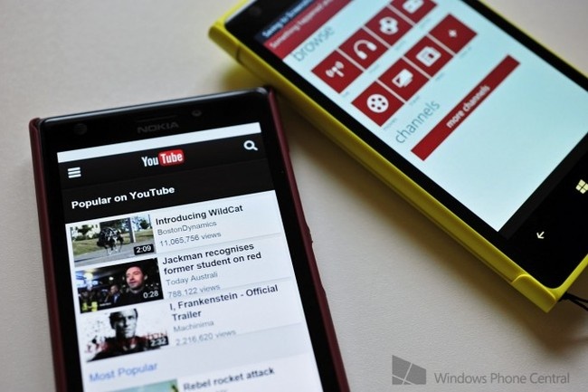 Microsoft dau hang Google vu YouTube cho Windows Phone hinh anh