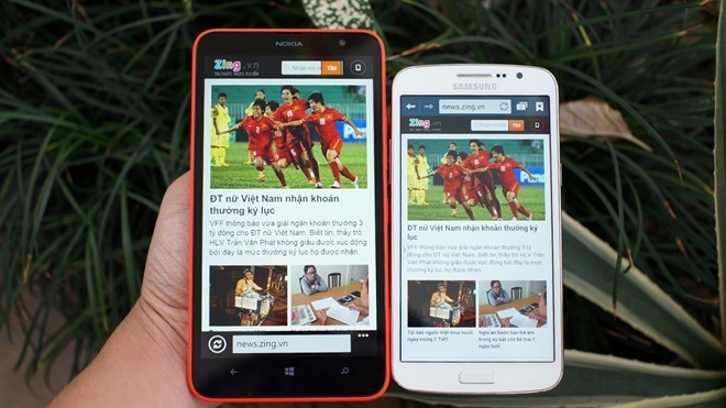Samsung Galaxy Grand 2 doi dau voi Nokia Lumia 1320 hinh anh