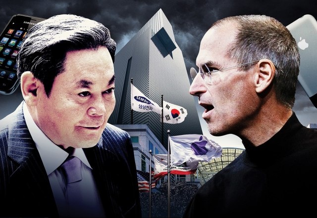 Chủ tịch Samsung, Lee Kun-hee và Nguyên Giám đốc điều hành Apple, Steve Jobs.