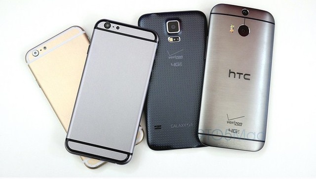 Mo hinh iPhone 6 so dang cung HTC One M8 va Galaxy S5 hinh anh