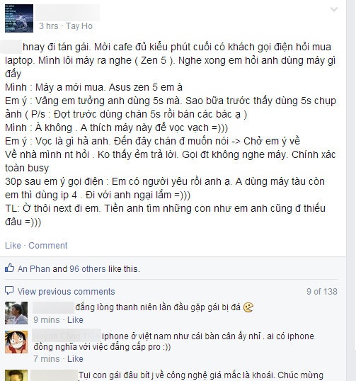 Câu chuyện được M.T chia sẻ trên một nhóm dùng Zenfone. 