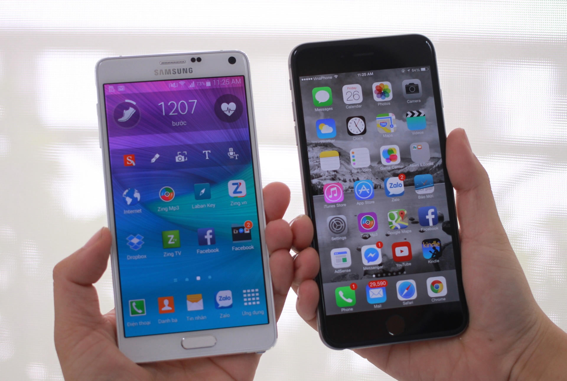 Galaxy Note 4 so dang voi iPhone 6 Plus tai VN hinh anh