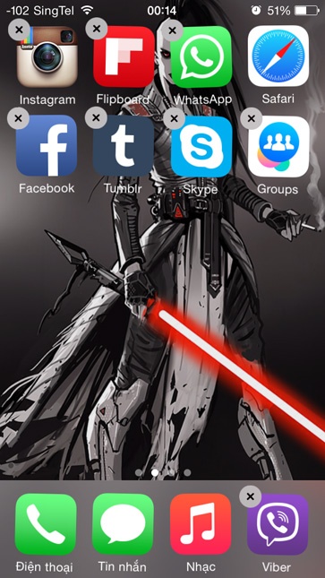 Hien thi do manh yeu cot song tren iPhone bang cac con so hinh anh