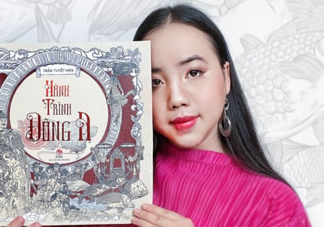 Co gai sang tac artbook ve lich su trieu Tran hinh anh